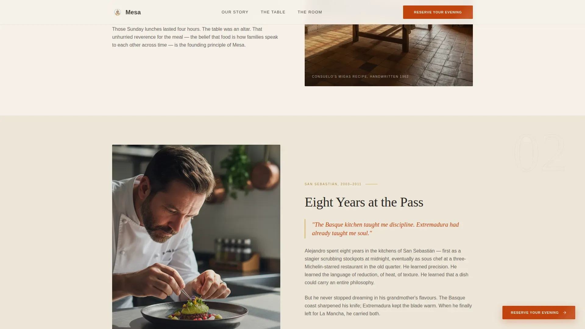 Authentic Spanish Fine Dining Landing Page Template