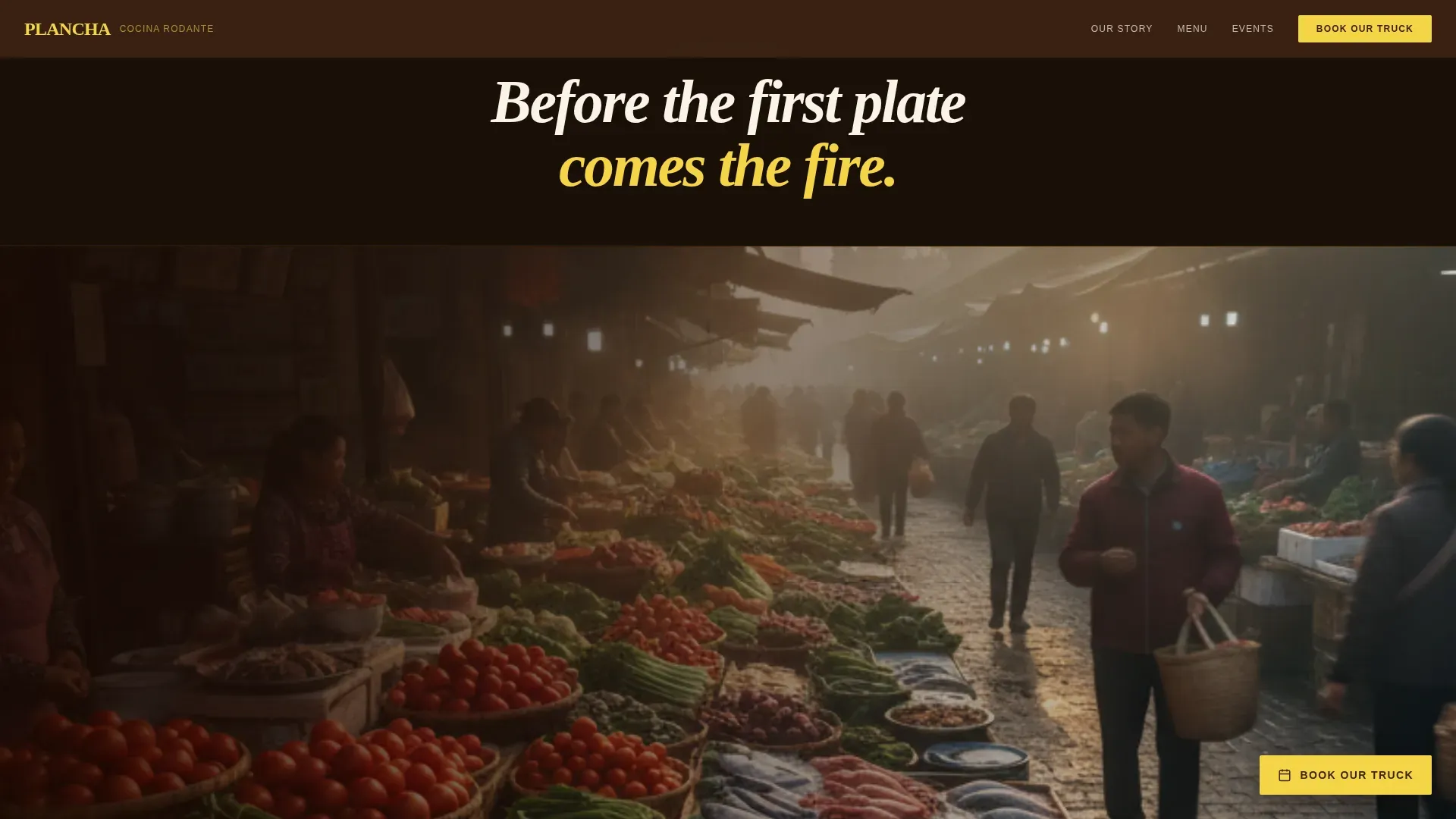 Sizzling Spanish Food Truck Landing Page Template