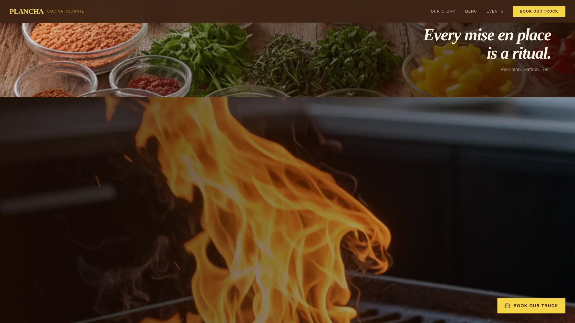 Sizzling Spanish Food Truck Landing Page Template