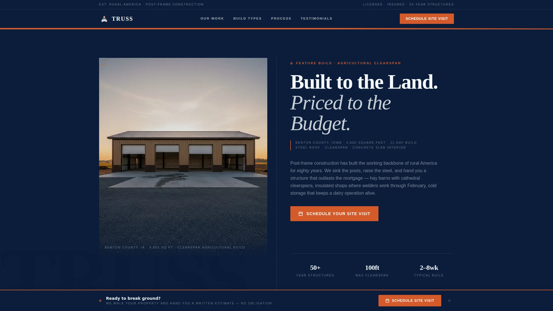 Authoritative Steel Fabrication Landing Page Template