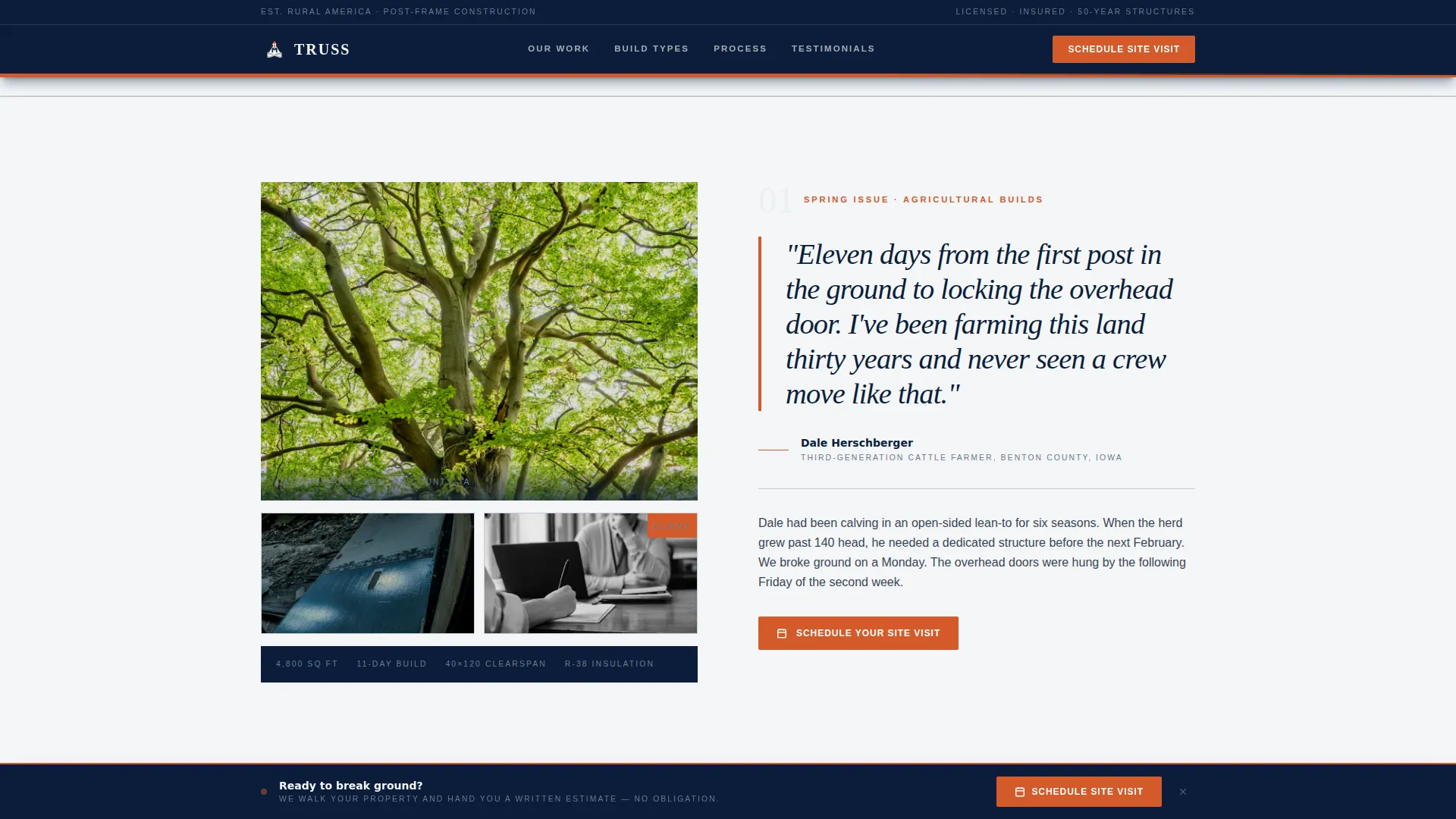 Authoritative Steel Fabrication Landing Page Template