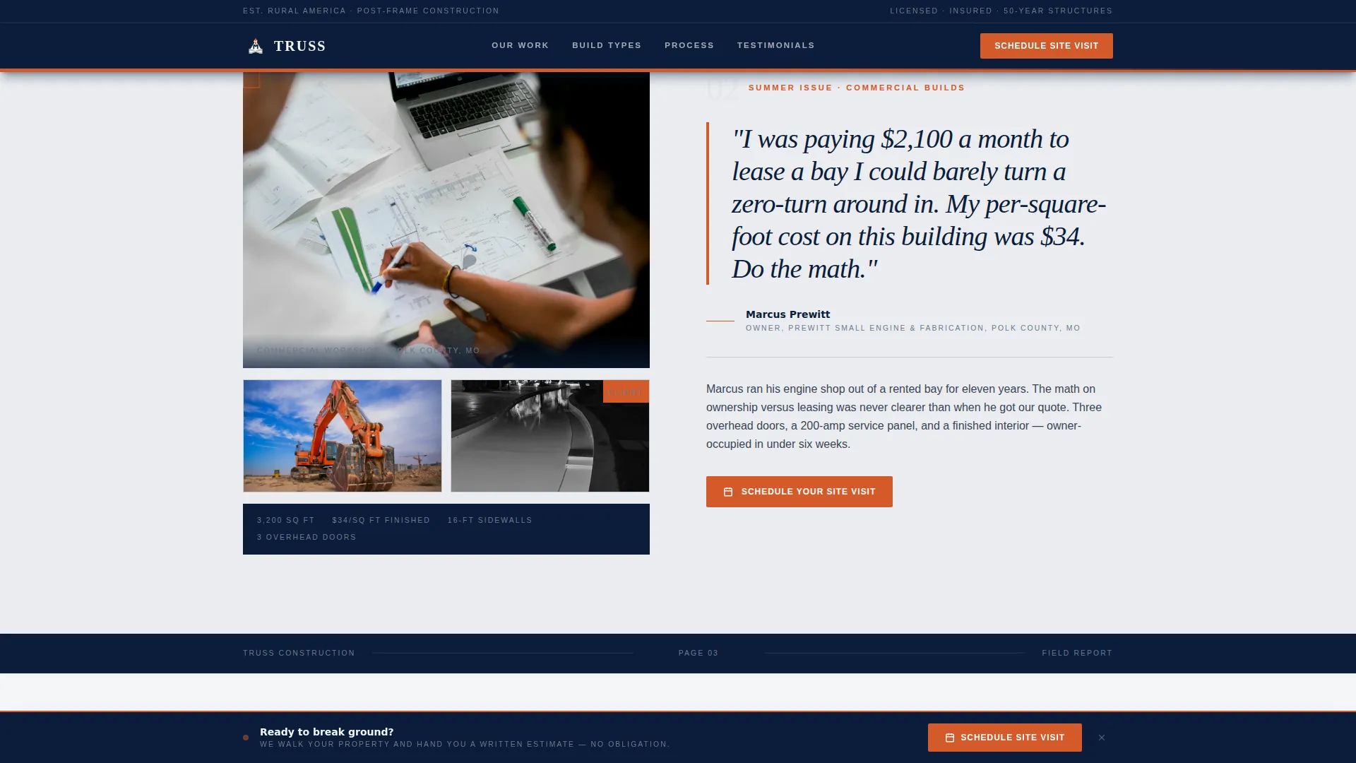 Authoritative Steel Fabrication Landing Page Template