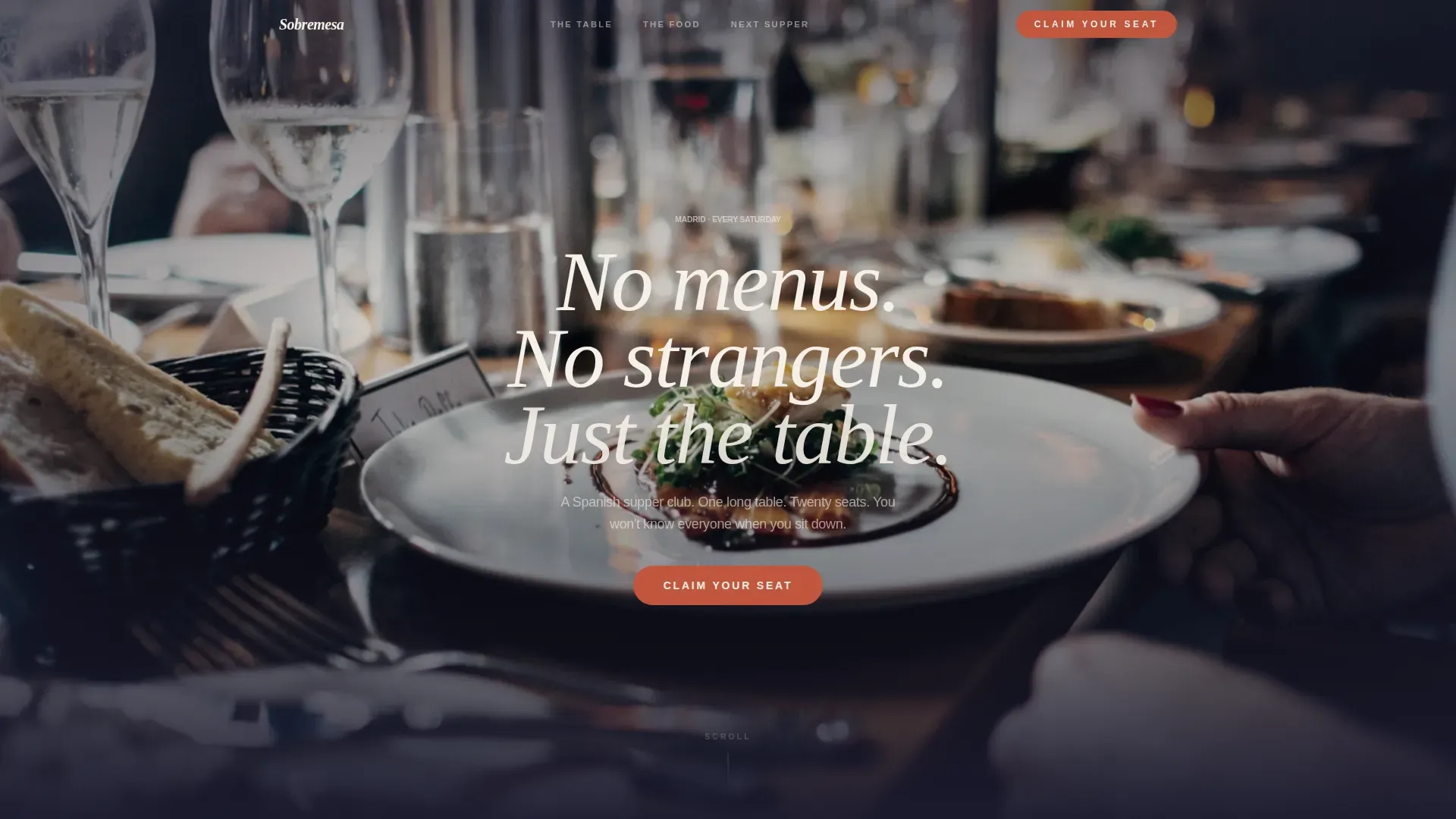 Neo-Retro Spanish Supper Club Landing Page Template