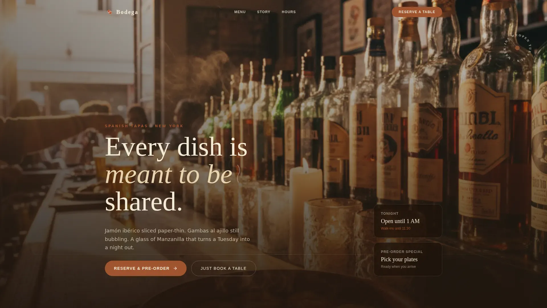 Authentic Spanish Tapas Bar Landing Page Template