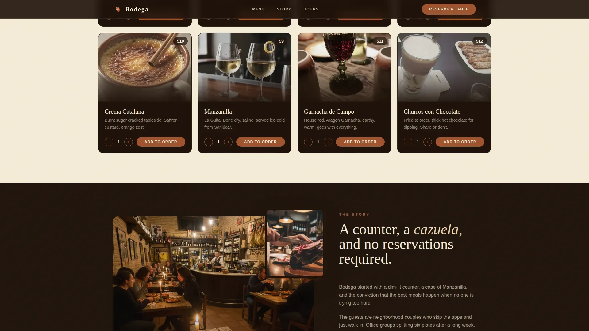 Authentic Spanish Tapas Bar Landing Page Template