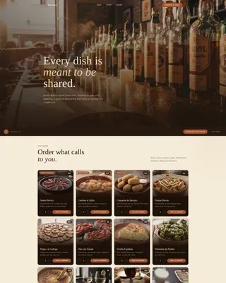 Authentic Spanish Tapas Bar Landing Page Template