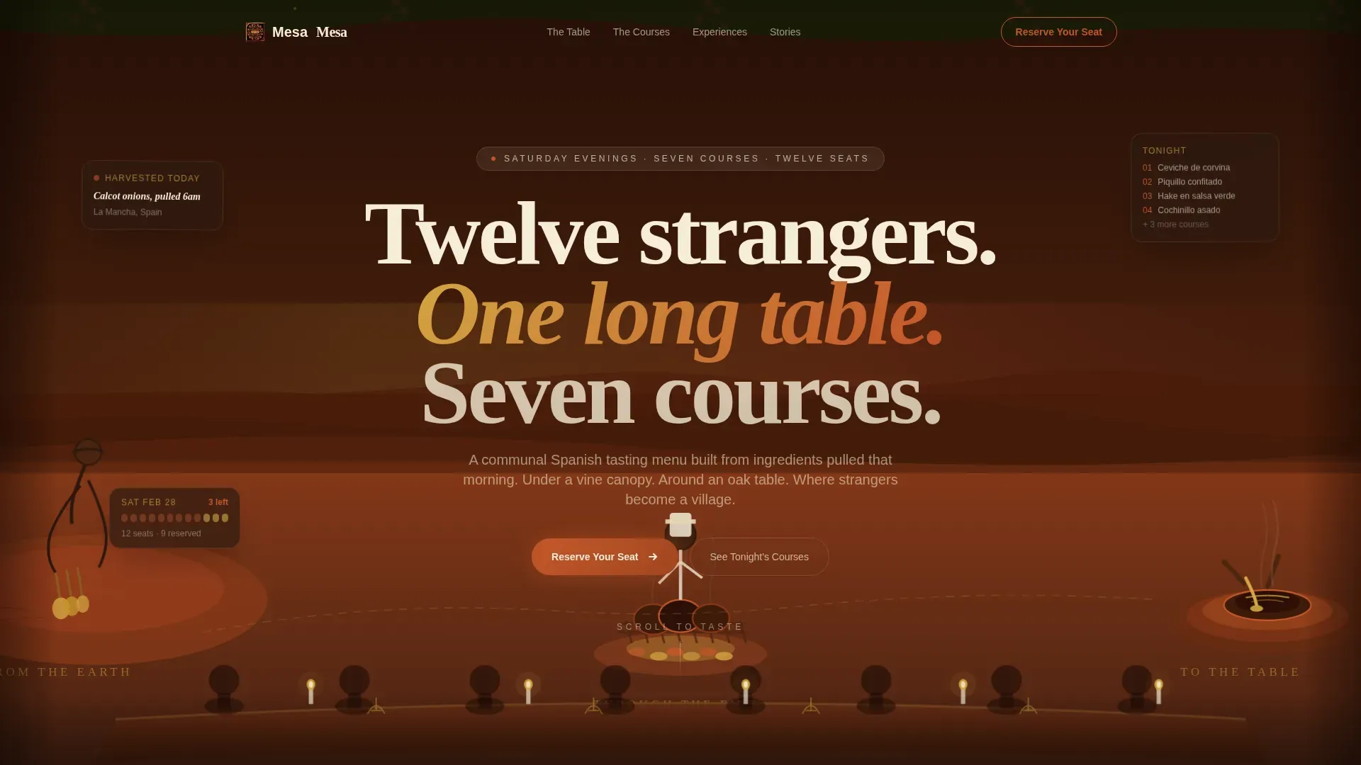 Agrarian Spanish Tasting Menu Landing Page Template
