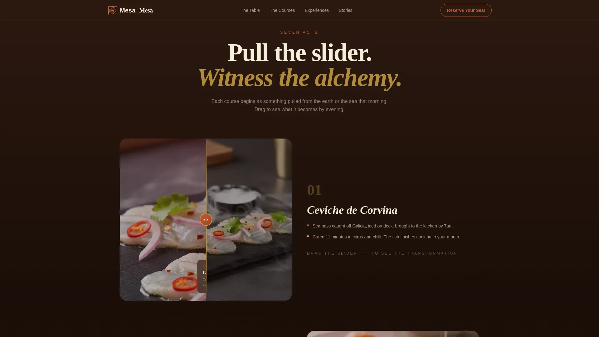 Agrarian Spanish Tasting Menu Landing Page Template