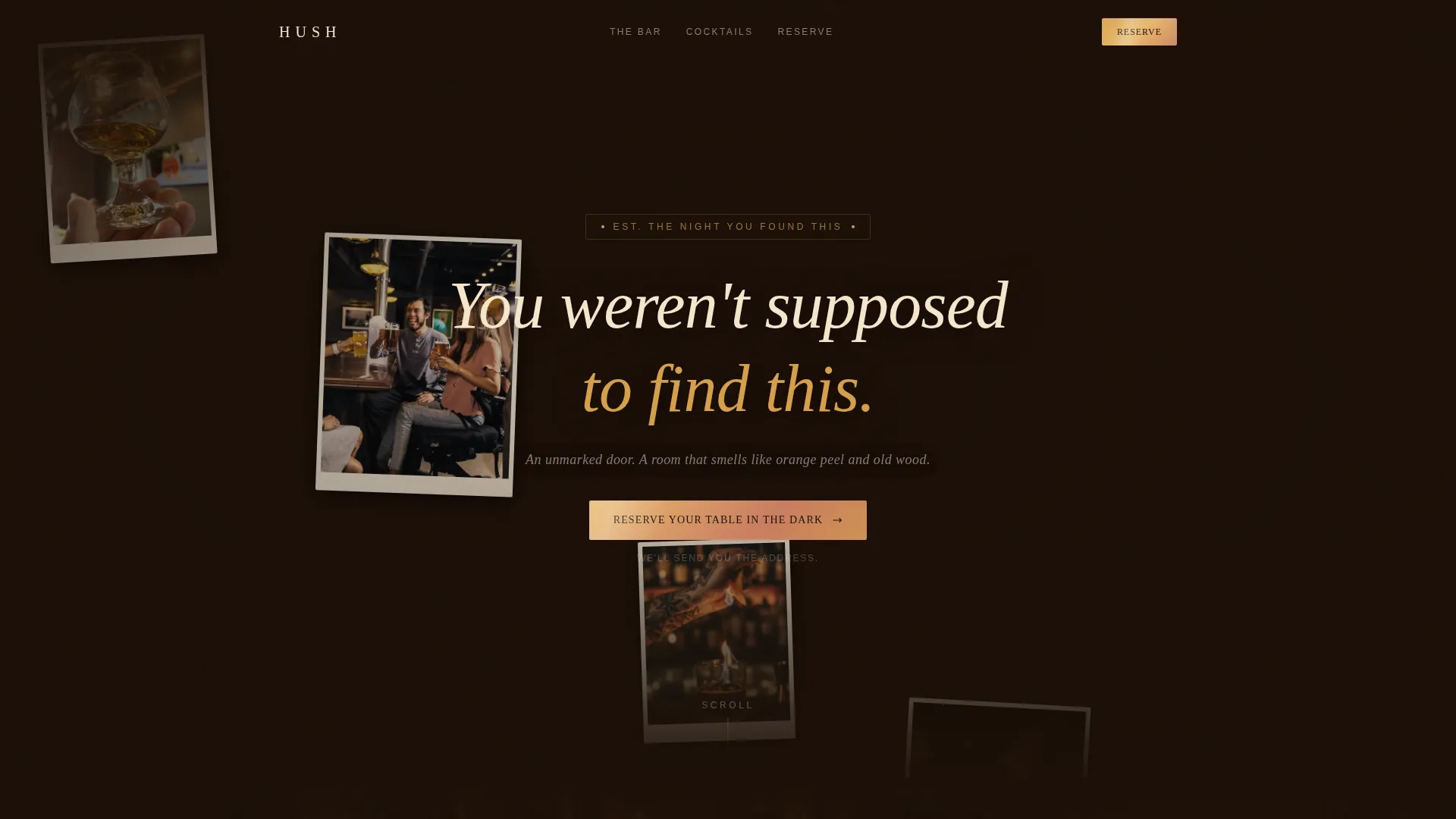 Speakeasy & Hidden Bar Secret Reservation Website Template