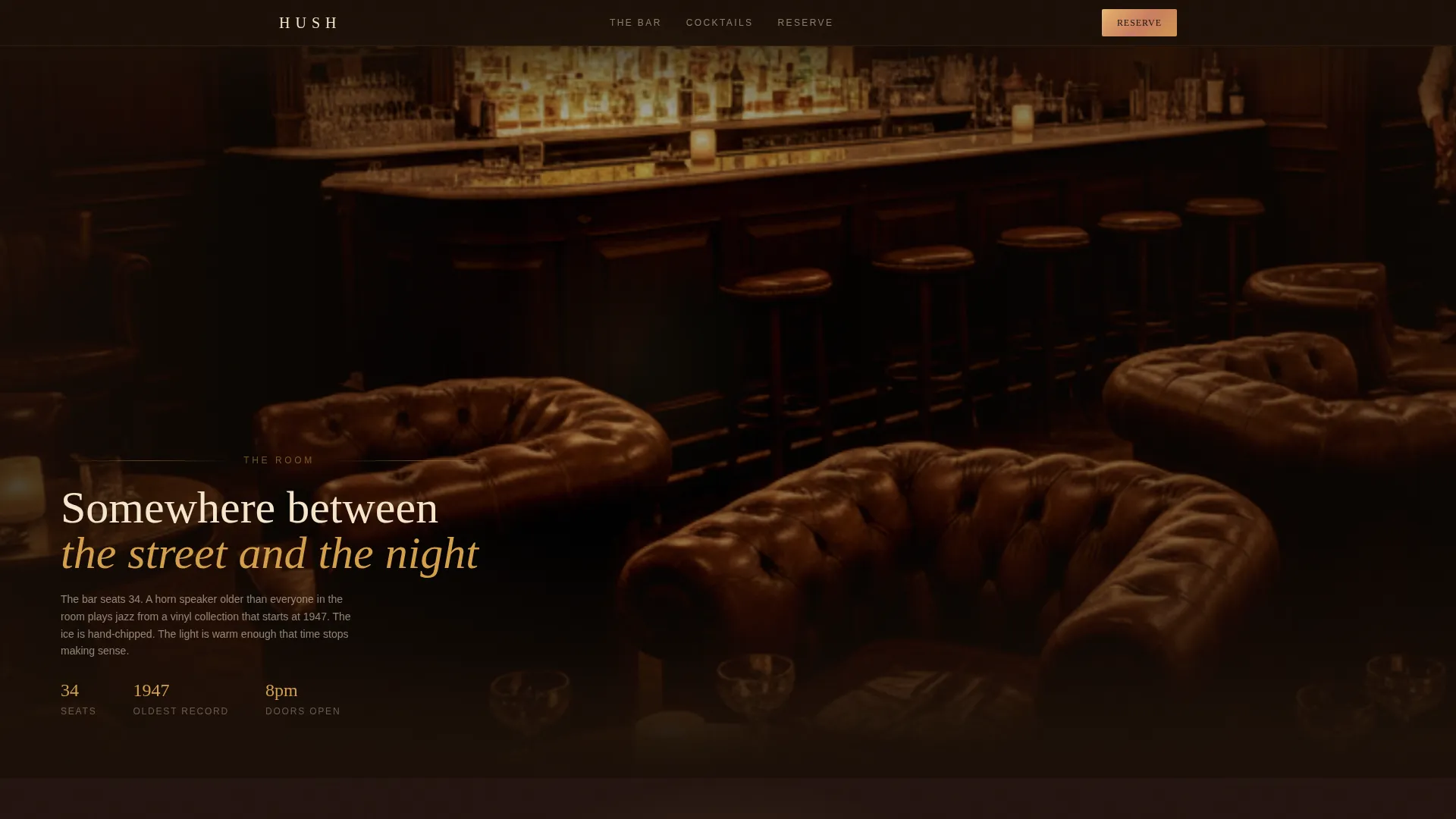 Speakeasy & Hidden Bar Secret Reservation Website Template