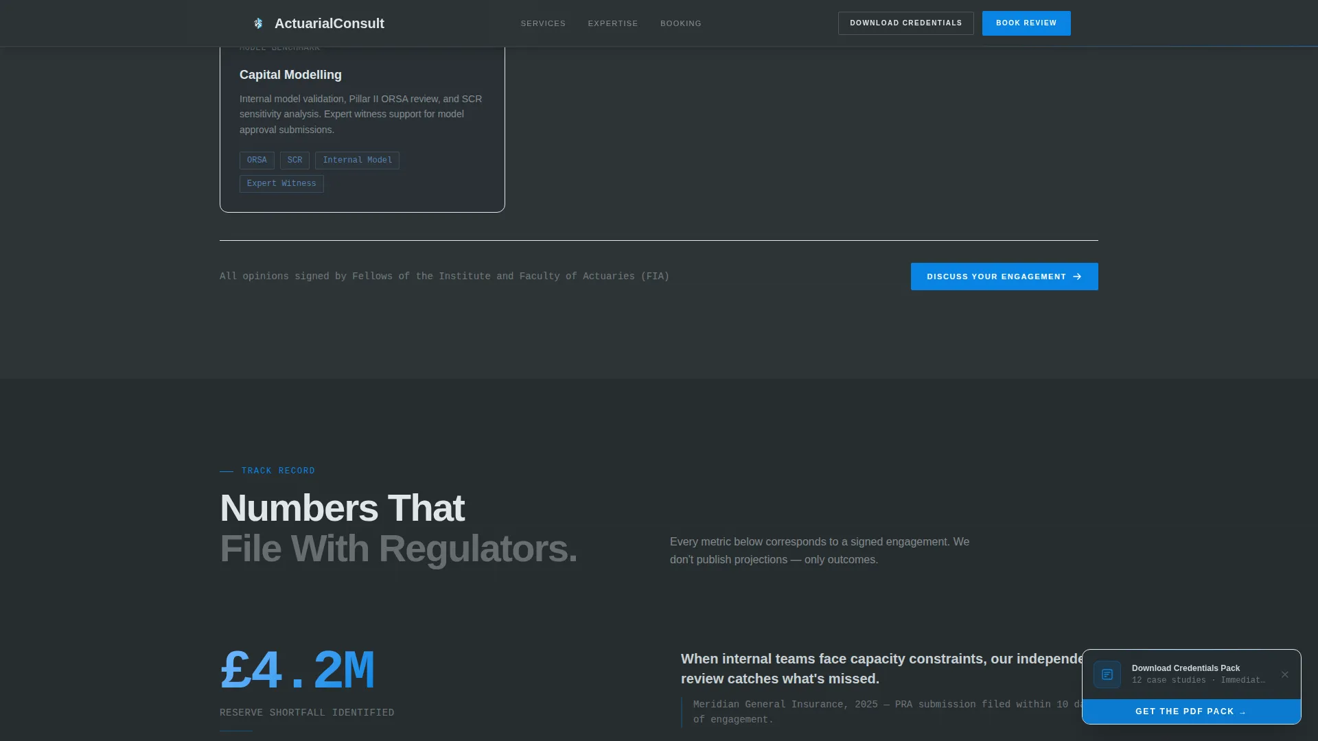 Actuary Booking Website Template