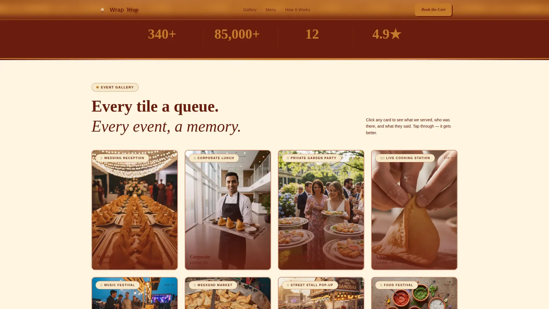 Neo-Retro Street Food Event Booking Landing Page Template