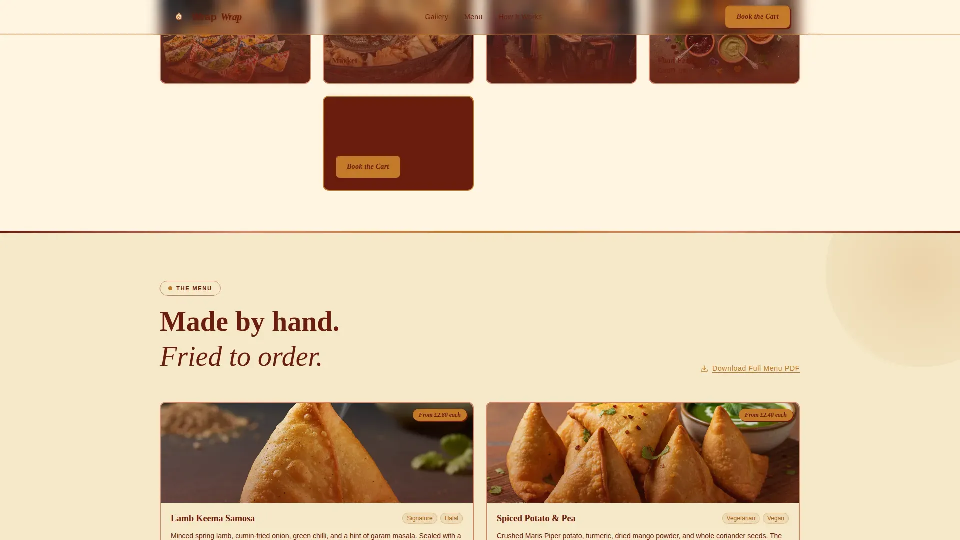 Neo-Retro Street Food Event Booking Landing Page Template