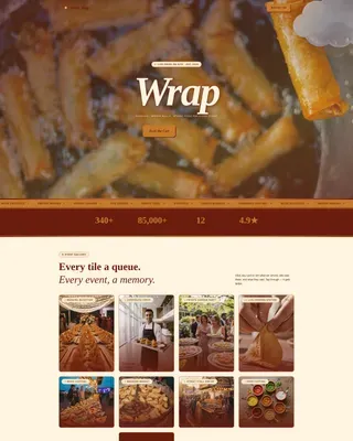 Neo-Retro Street Food Event Booking Landing Page Template