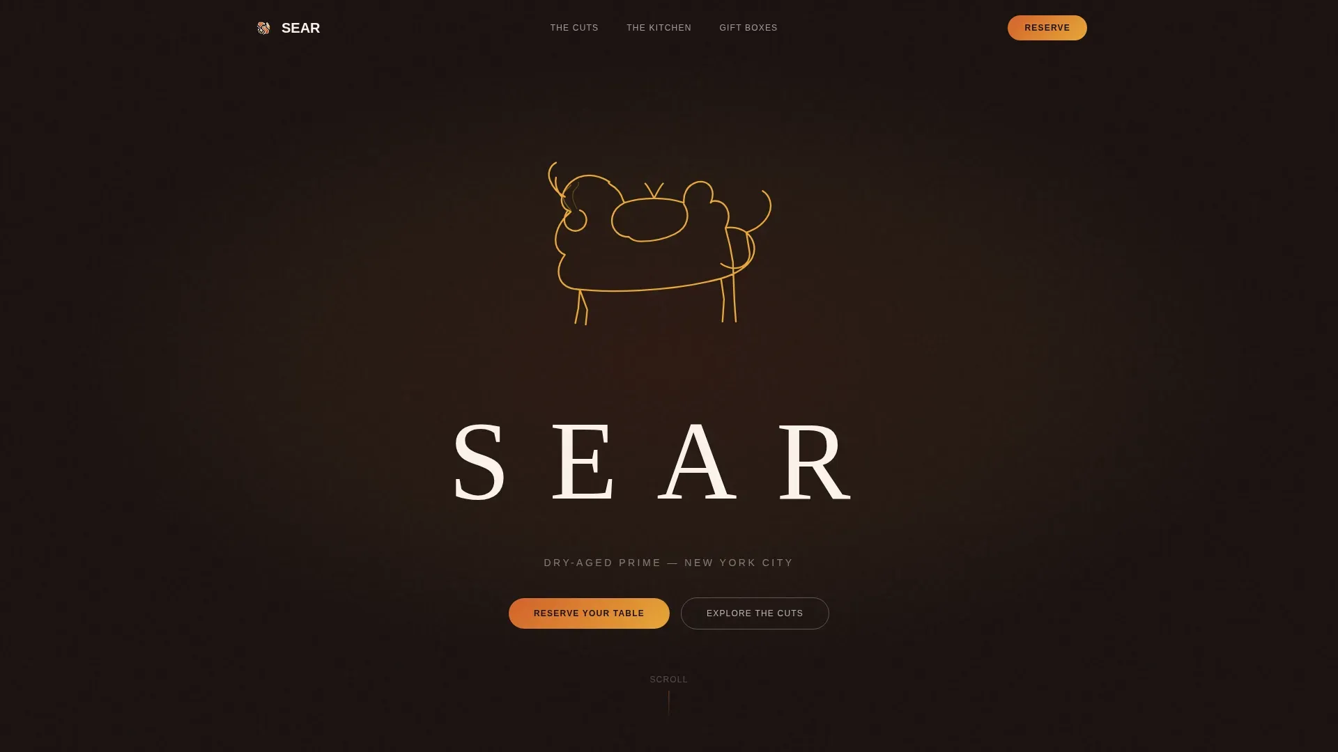 Luxe Minimal Steakhouse Gallery Landing Page Template