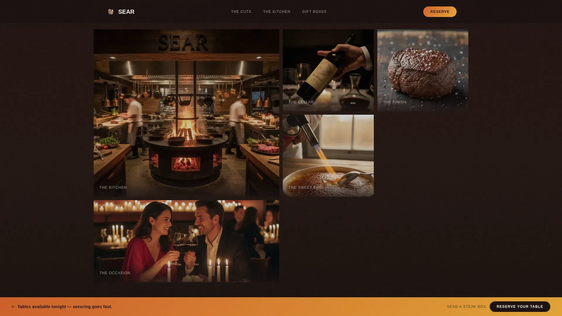 Luxe Minimal Steakhouse Gallery Landing Page Template