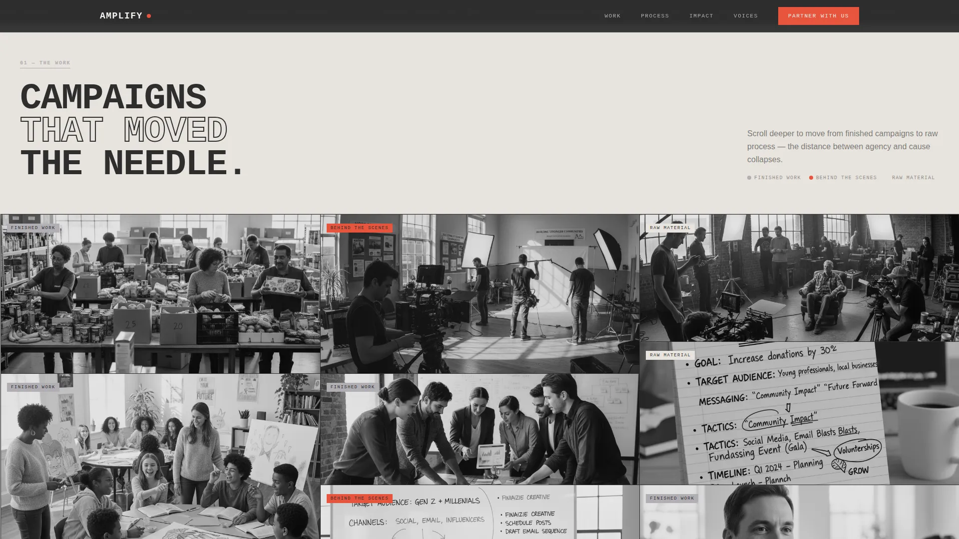 Bold Brutalist Nonprofit Agency Landing Page Template