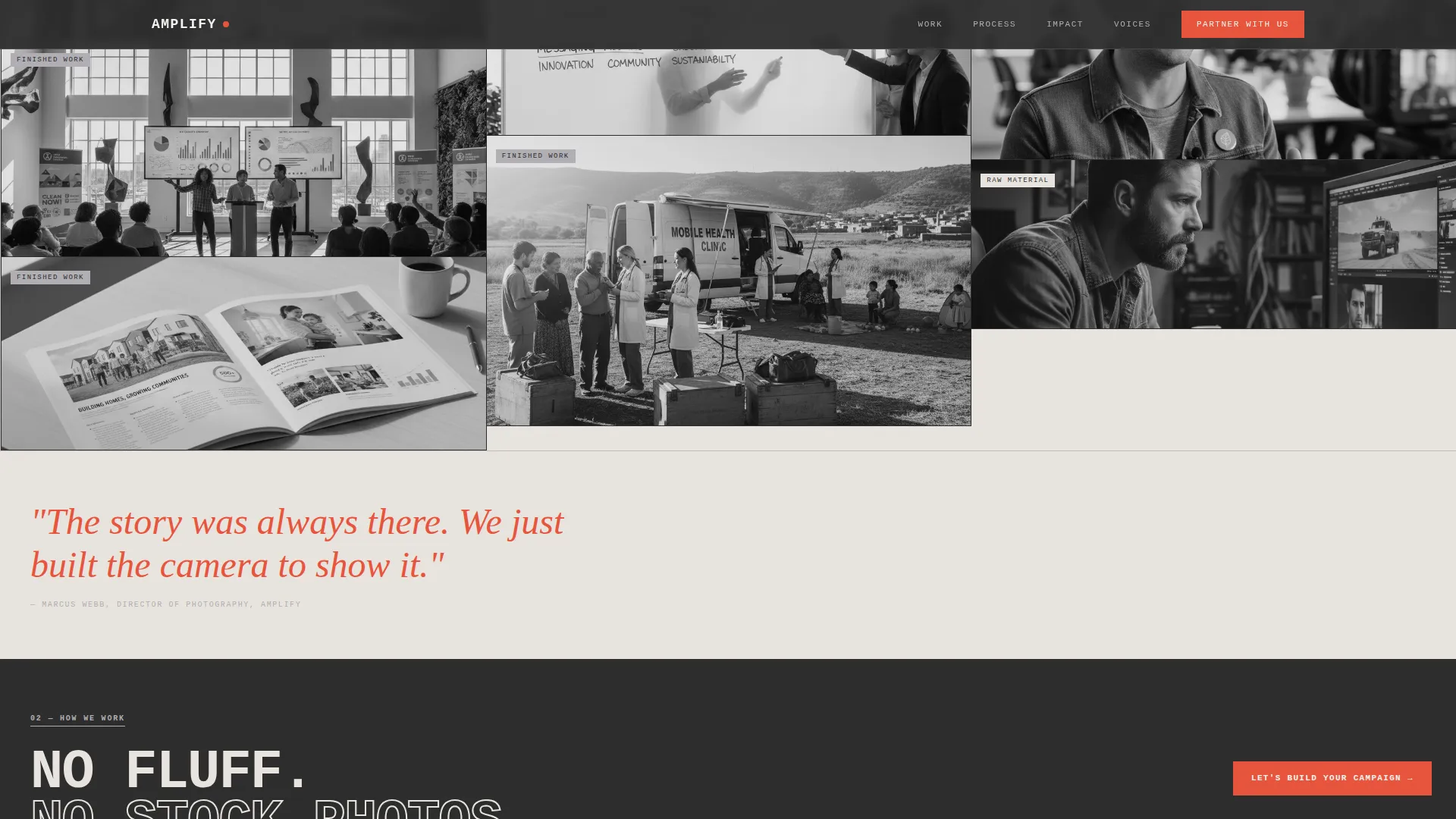 Bold Brutalist Nonprofit Agency Landing Page Template