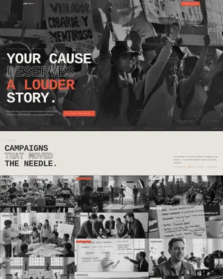 Bold Brutalist Nonprofit Agency Landing Page Template