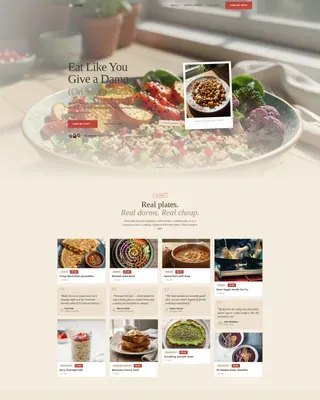 Affordable Student Meal Plan Landing Page Template