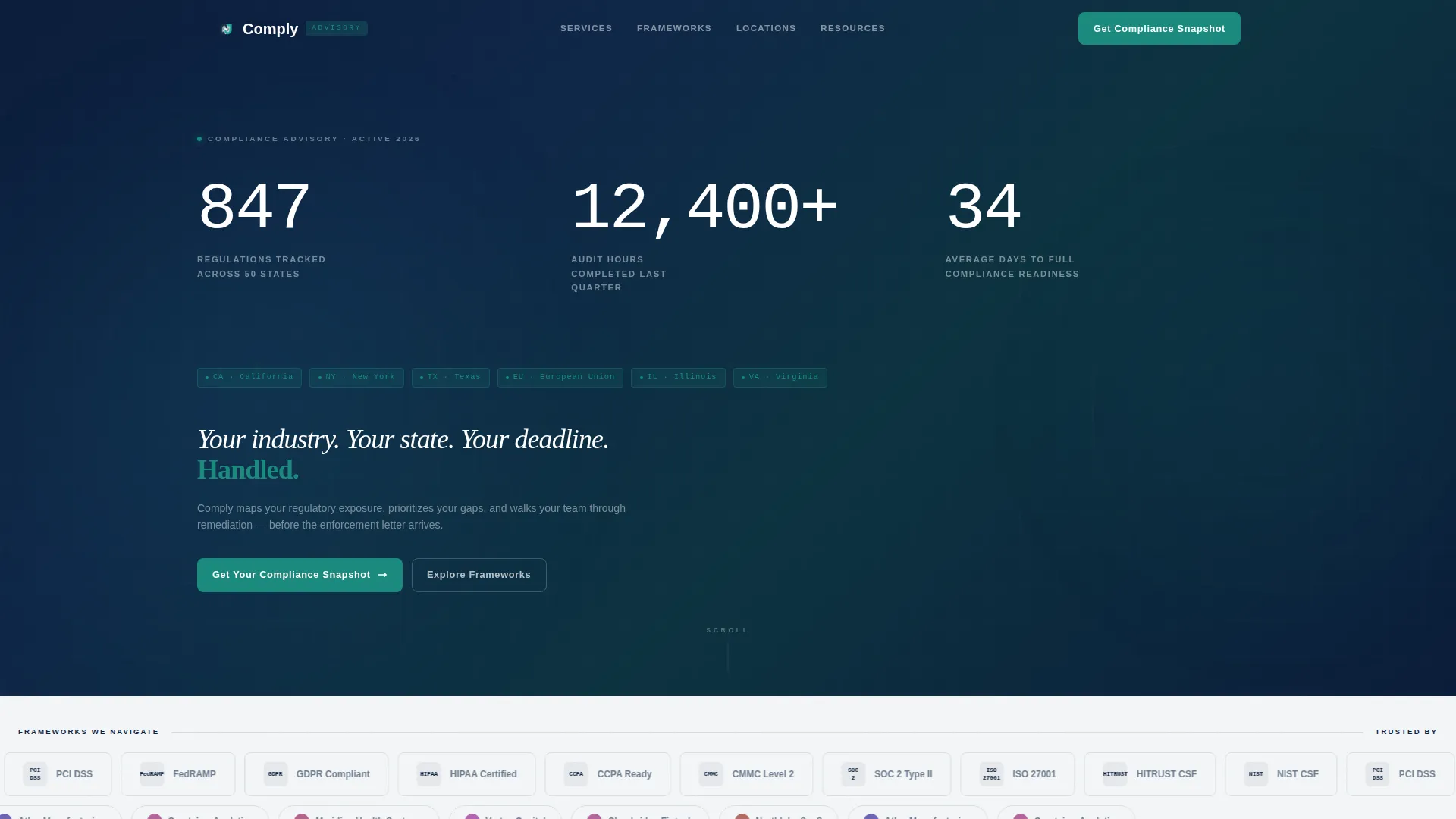 Compliance Consultancy Sidebar Landing Page Template