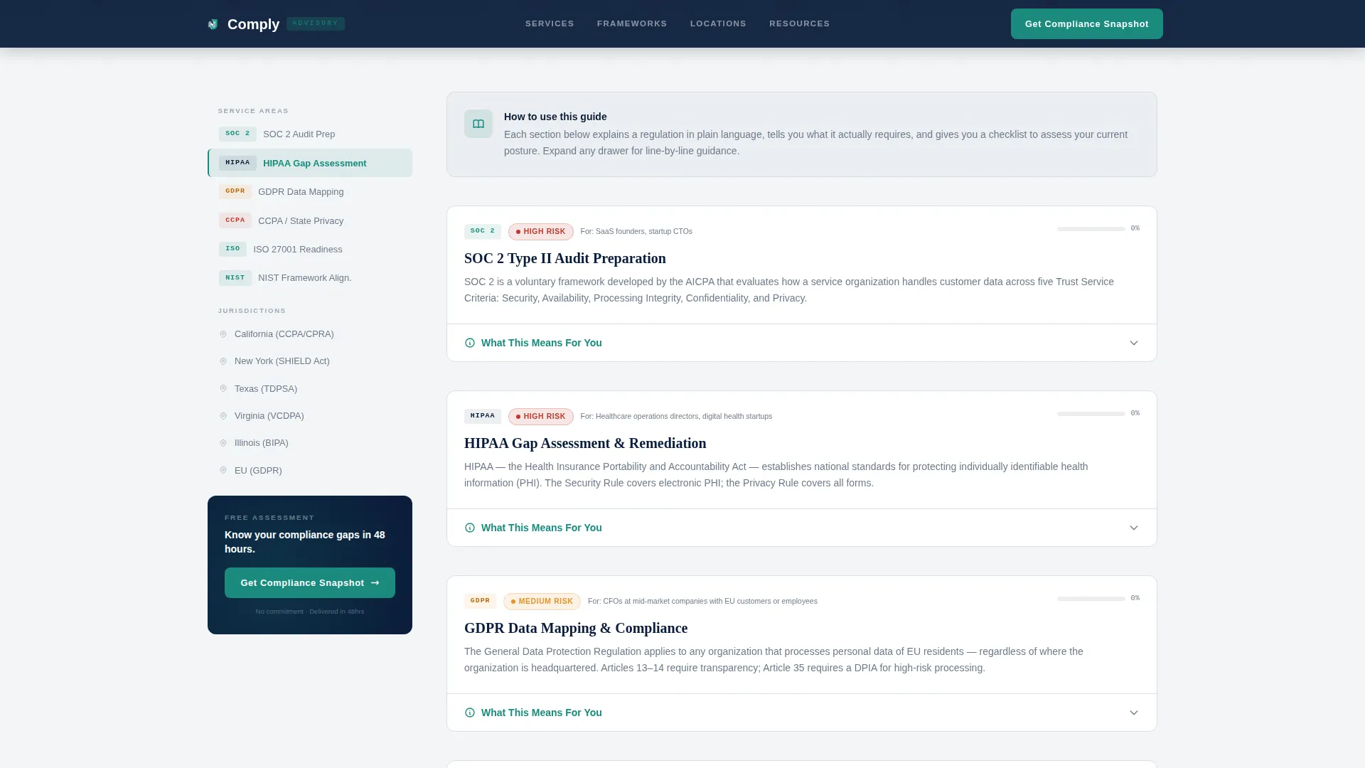 Compliance Consultancy Sidebar Landing Page Template