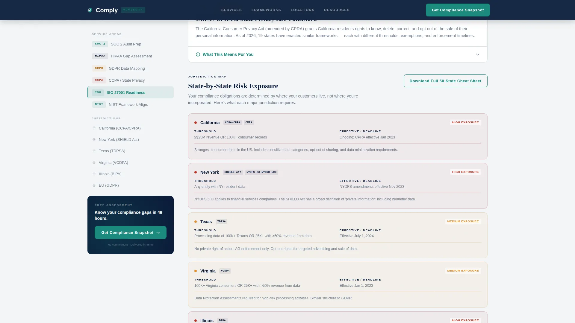 Compliance Consultancy Sidebar Landing Page Template