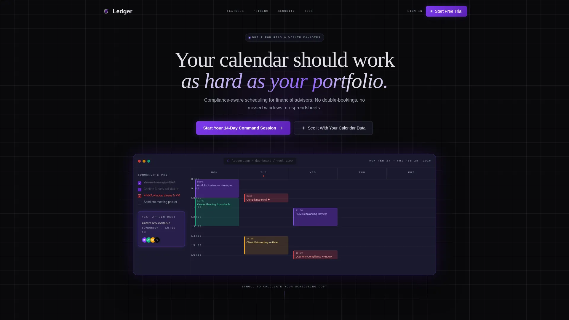 Financial Services Digital Presence Cost Calculator Website Template