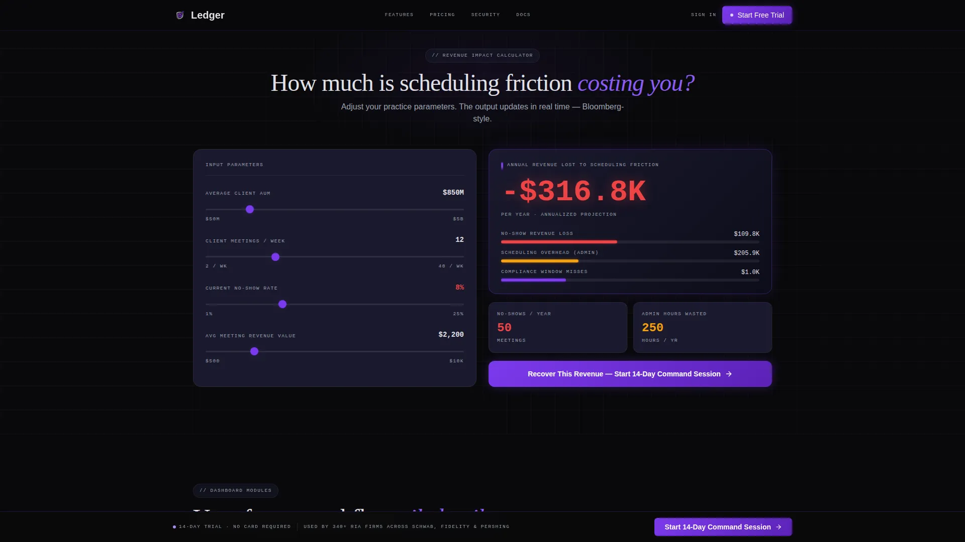 Financial Services Digital Presence Cost Calculator Website Template