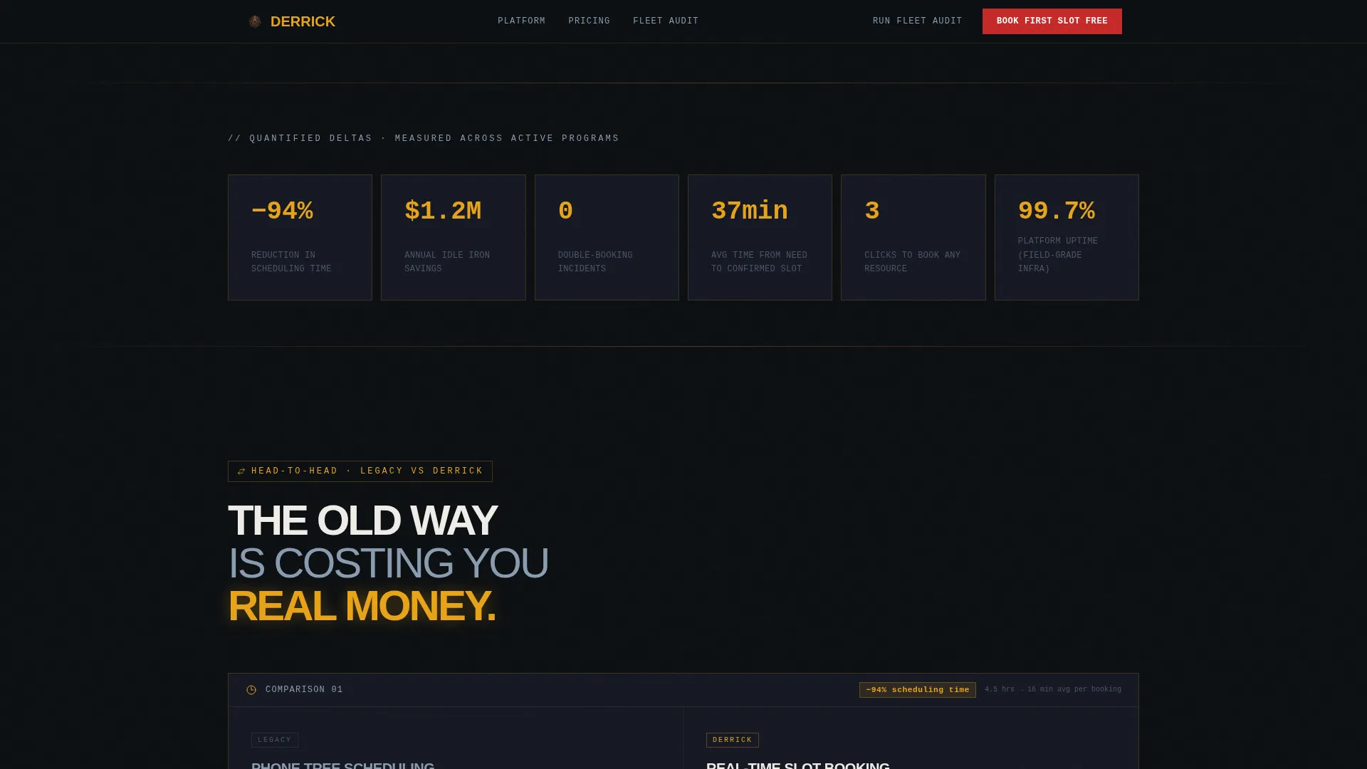 Oil Field Vertical SaaS Booking Website Template