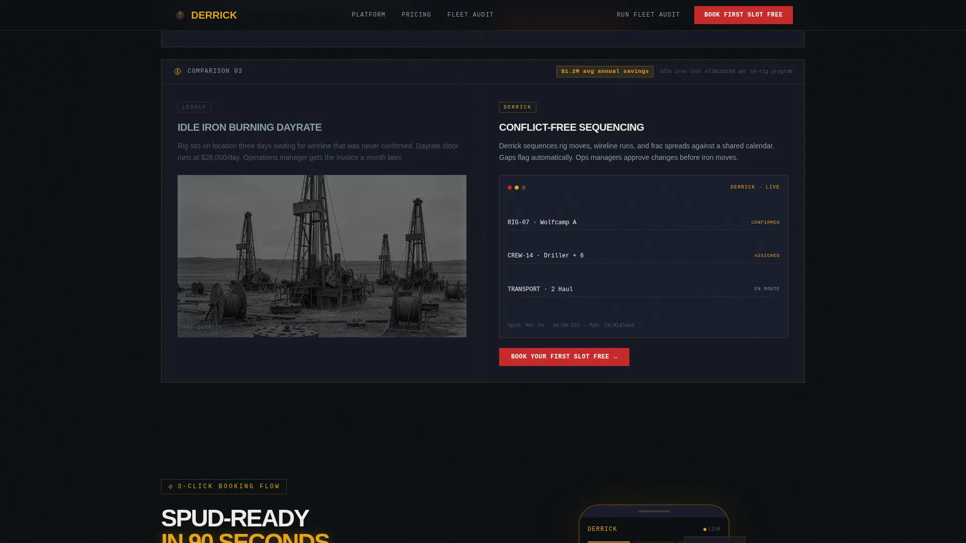 Oil Field Vertical SaaS Booking Website Template