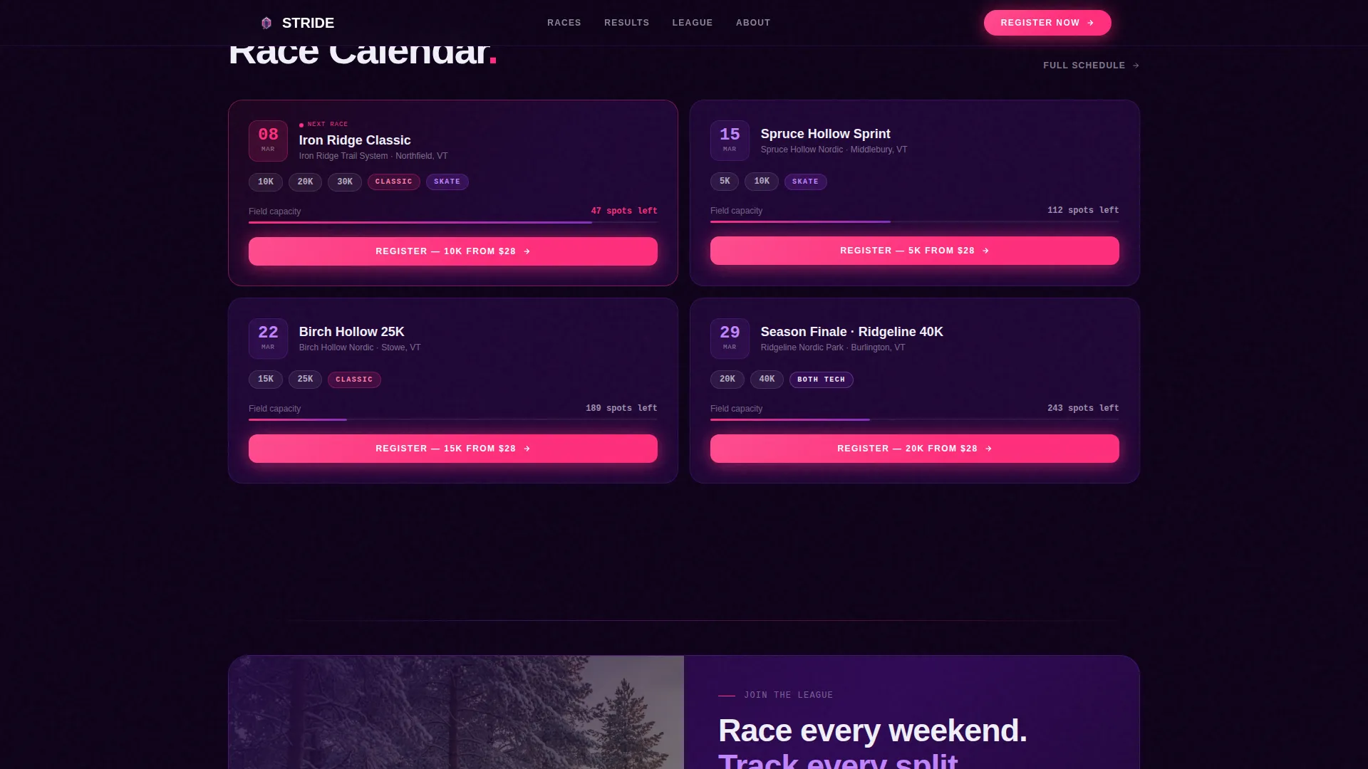 Cross-Country Skiing Pre-Launch Website Template