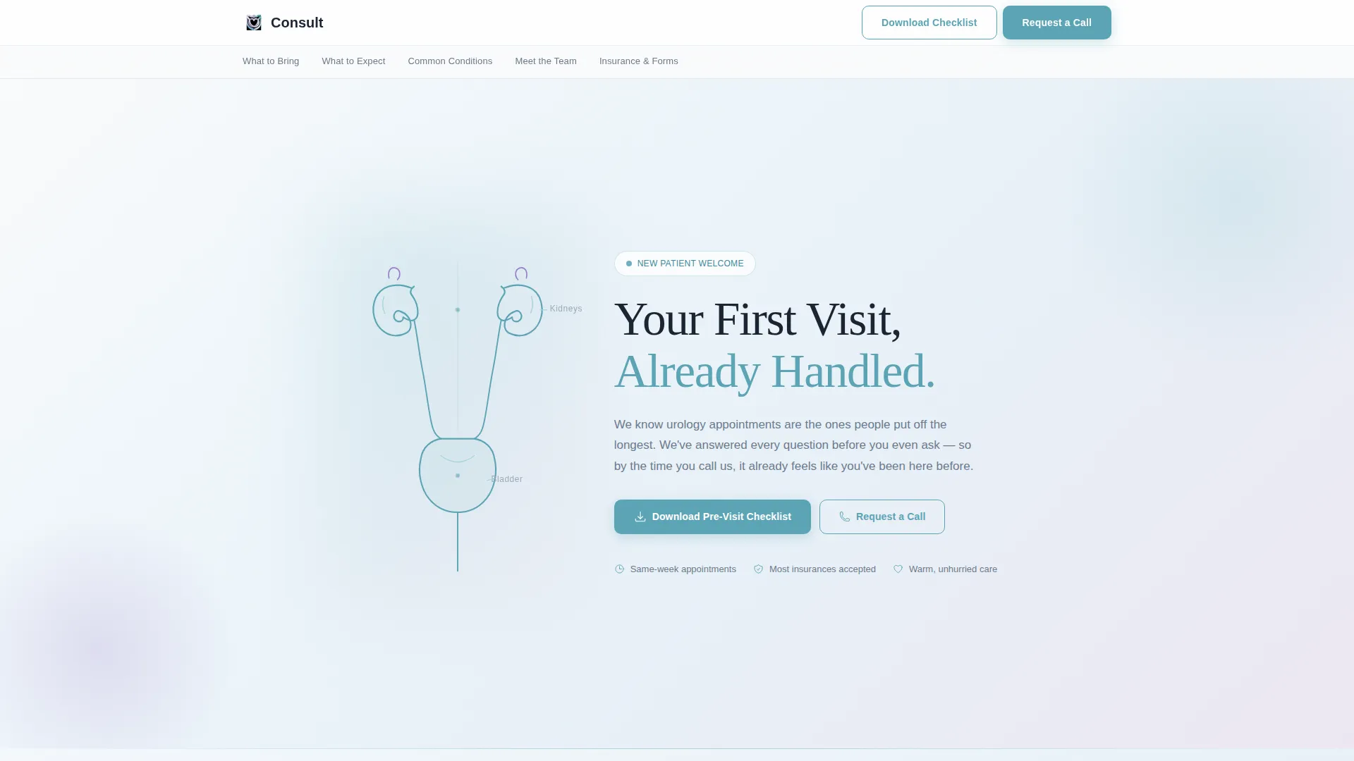 Urologist New Patient Welcome Landing Page