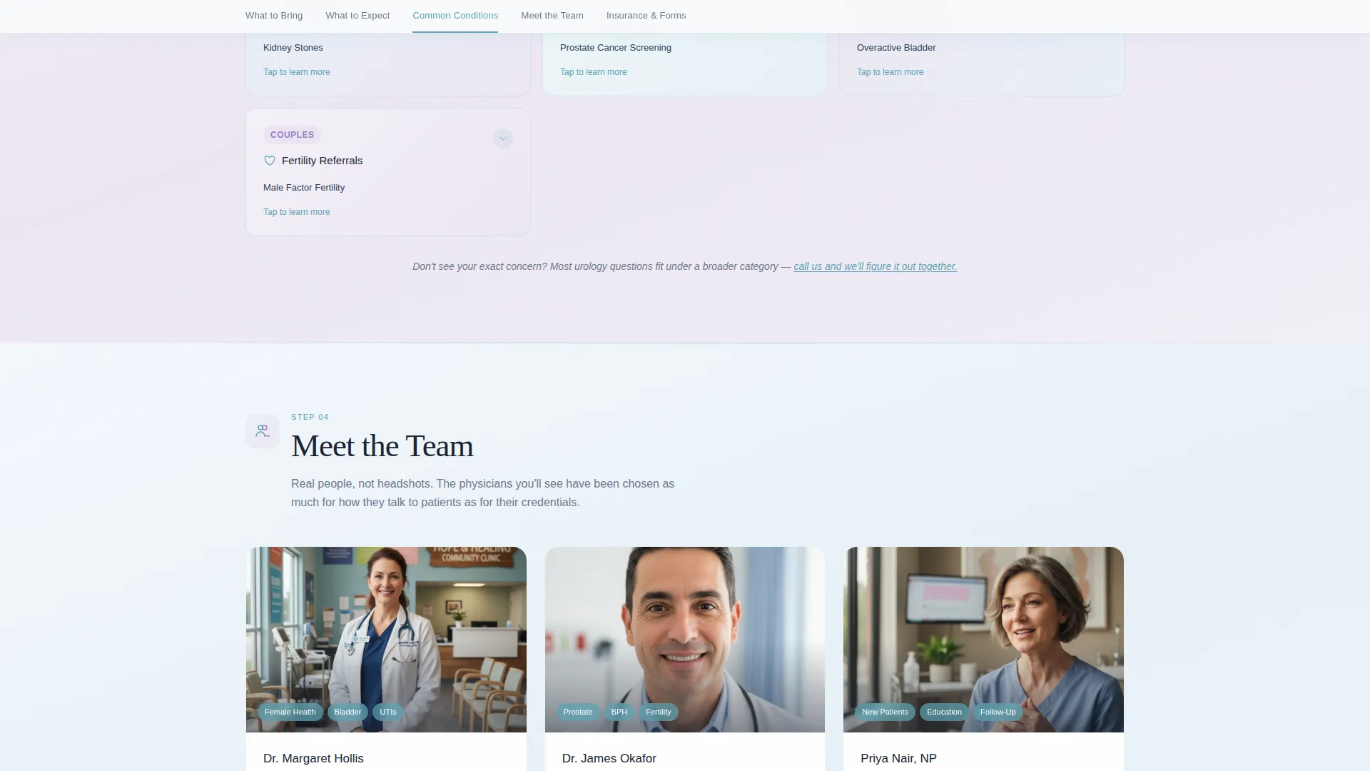 Urologist New Patient Welcome Landing Page