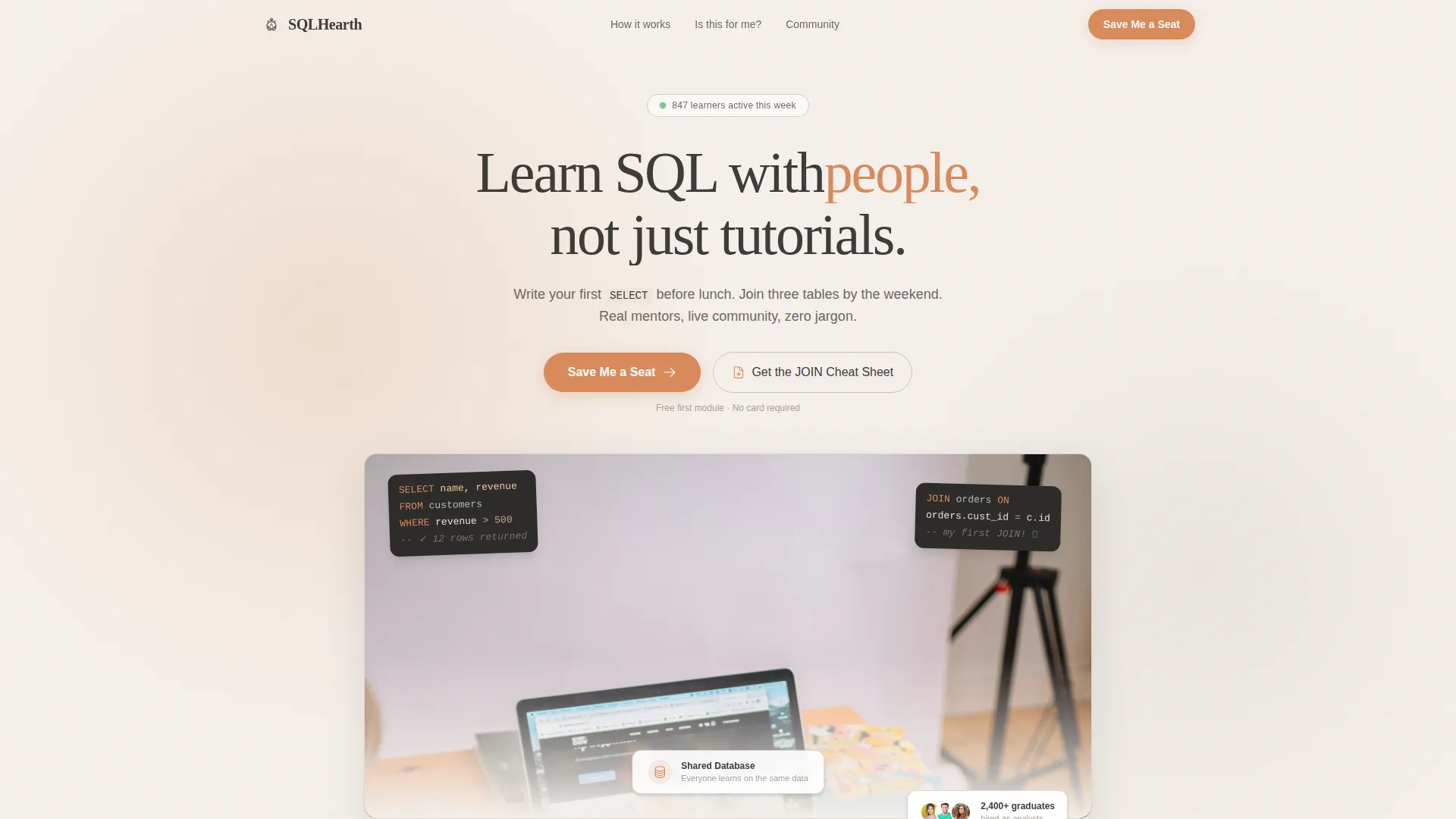 SQL & Database Online Course Landing Page Template