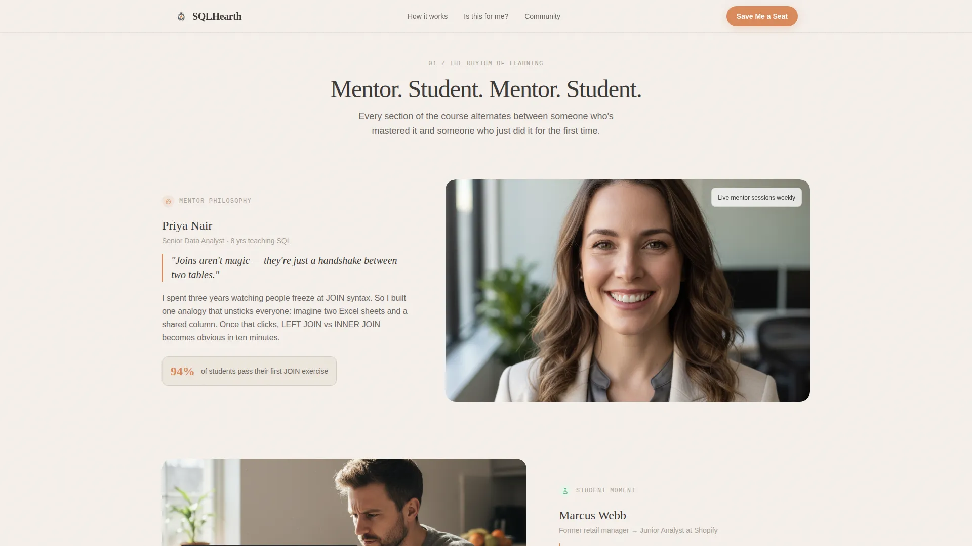 SQL & Database Online Course Landing Page Template