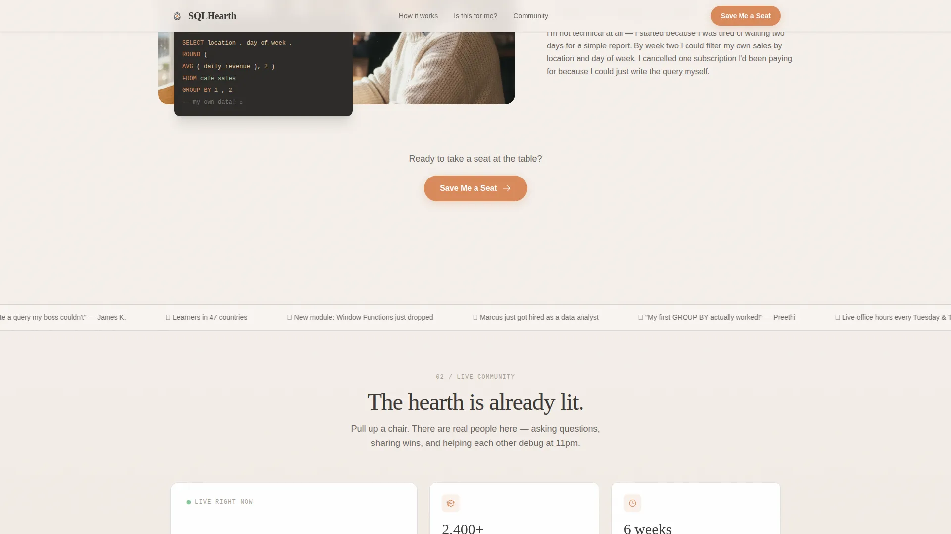 SQL & Database Online Course Landing Page Template