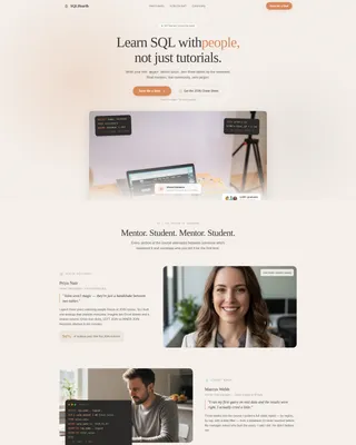SQL & Database Online Course Landing Page Template
