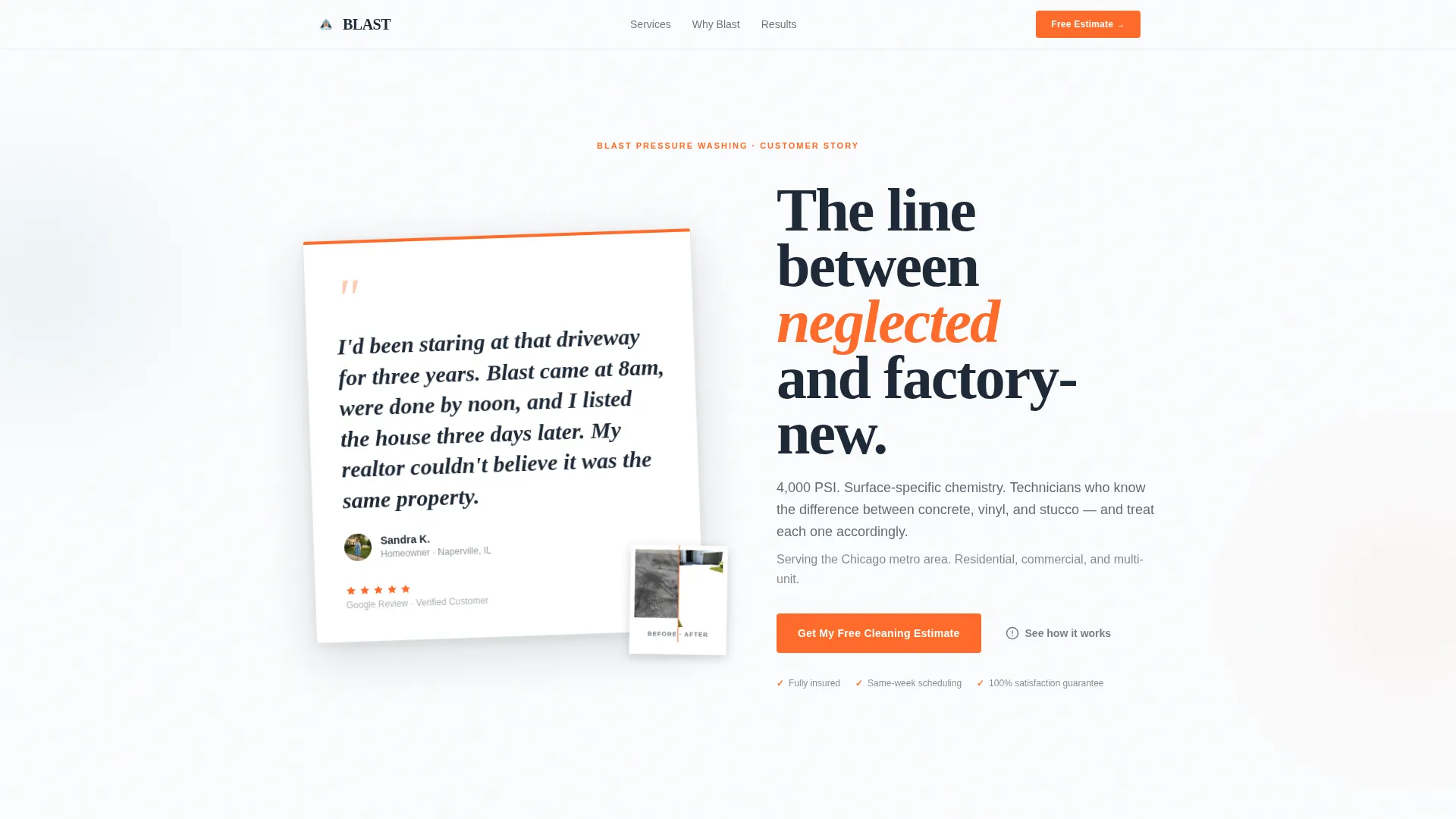 Pressure Washer Marketing Reviews Website Template