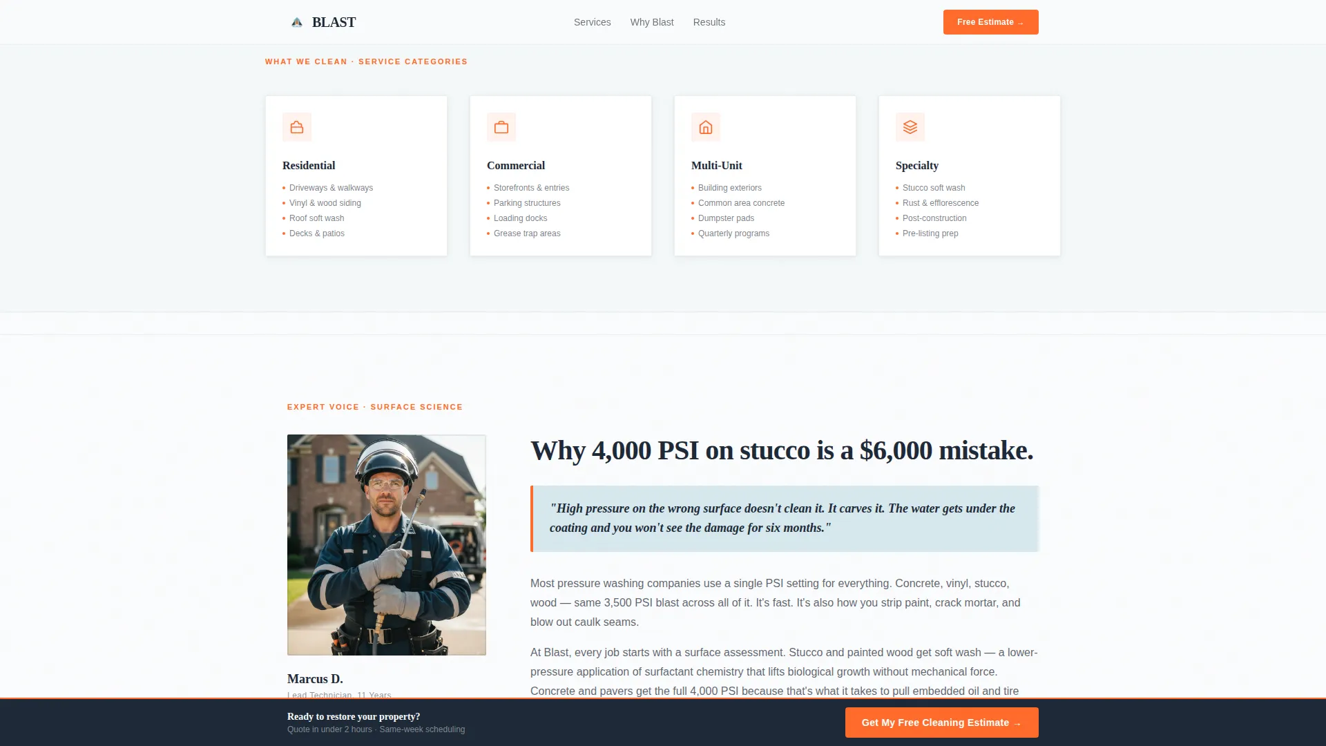 Pressure Washer Marketing Reviews Website Template