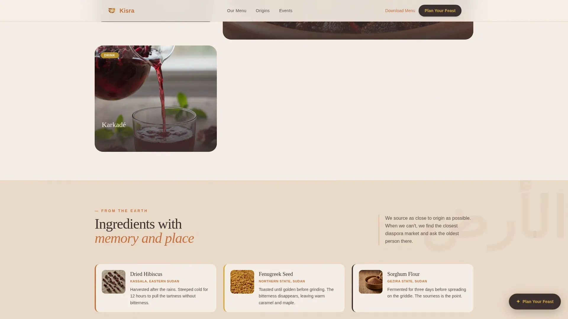 Authentic Sudanese Catering Landing Page Template