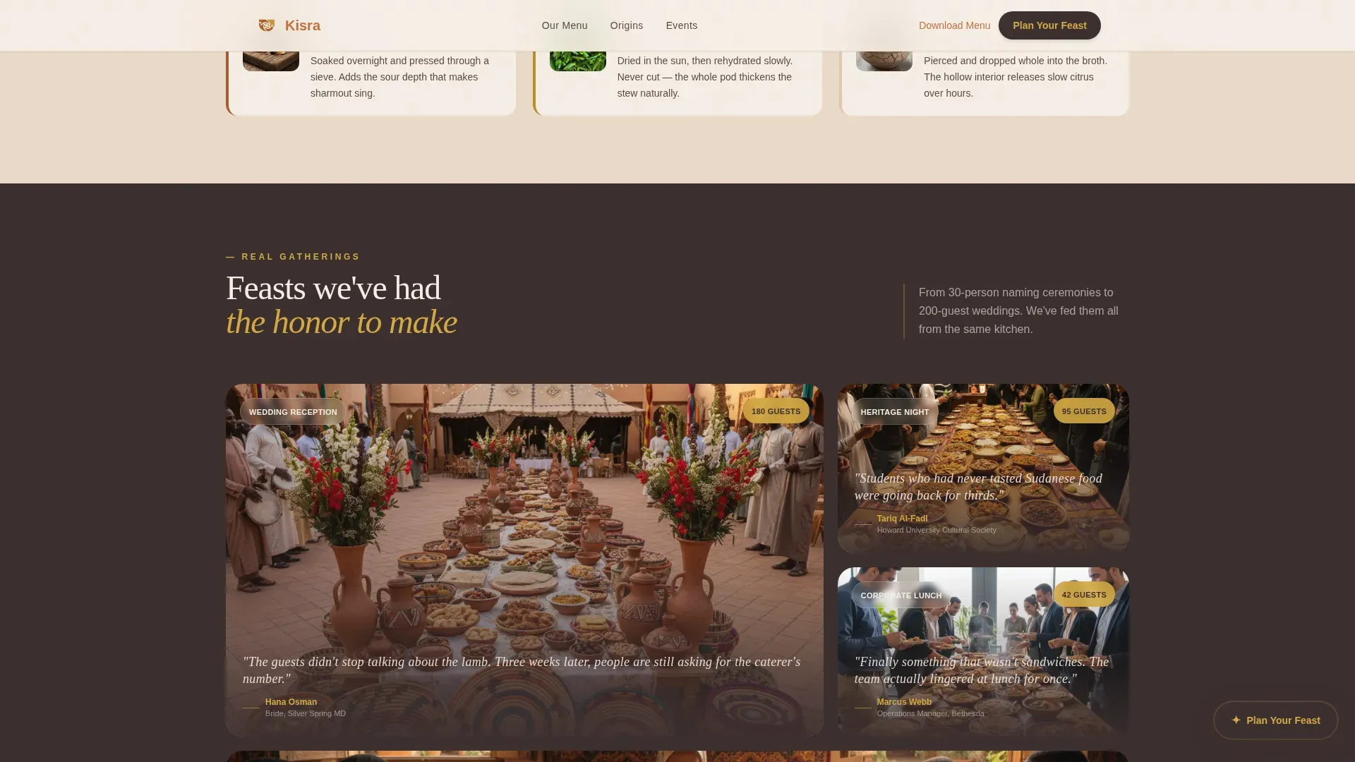 Authentic Sudanese Catering Landing Page Template