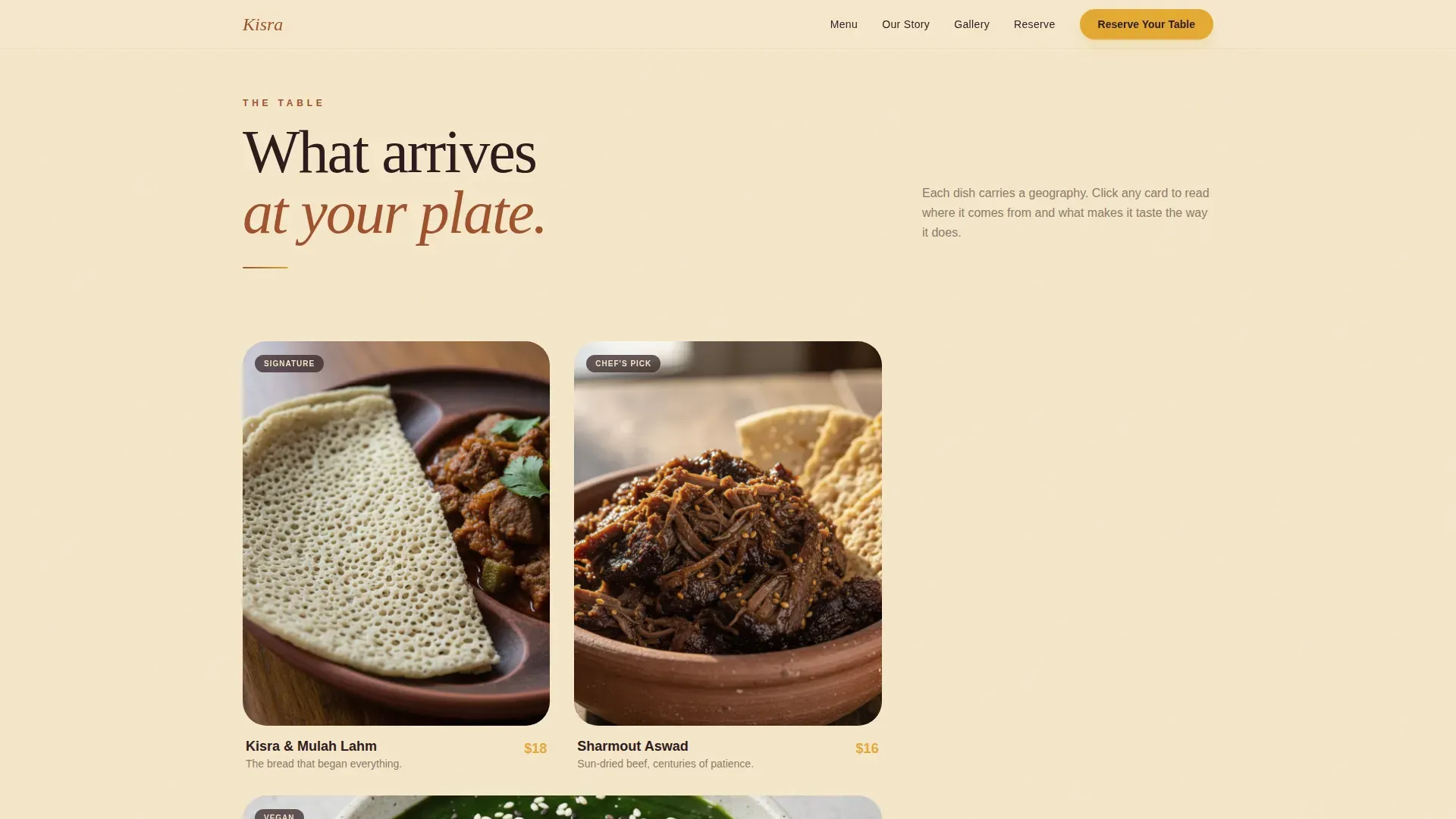 Sudanese Restaurant Landing Page Template
