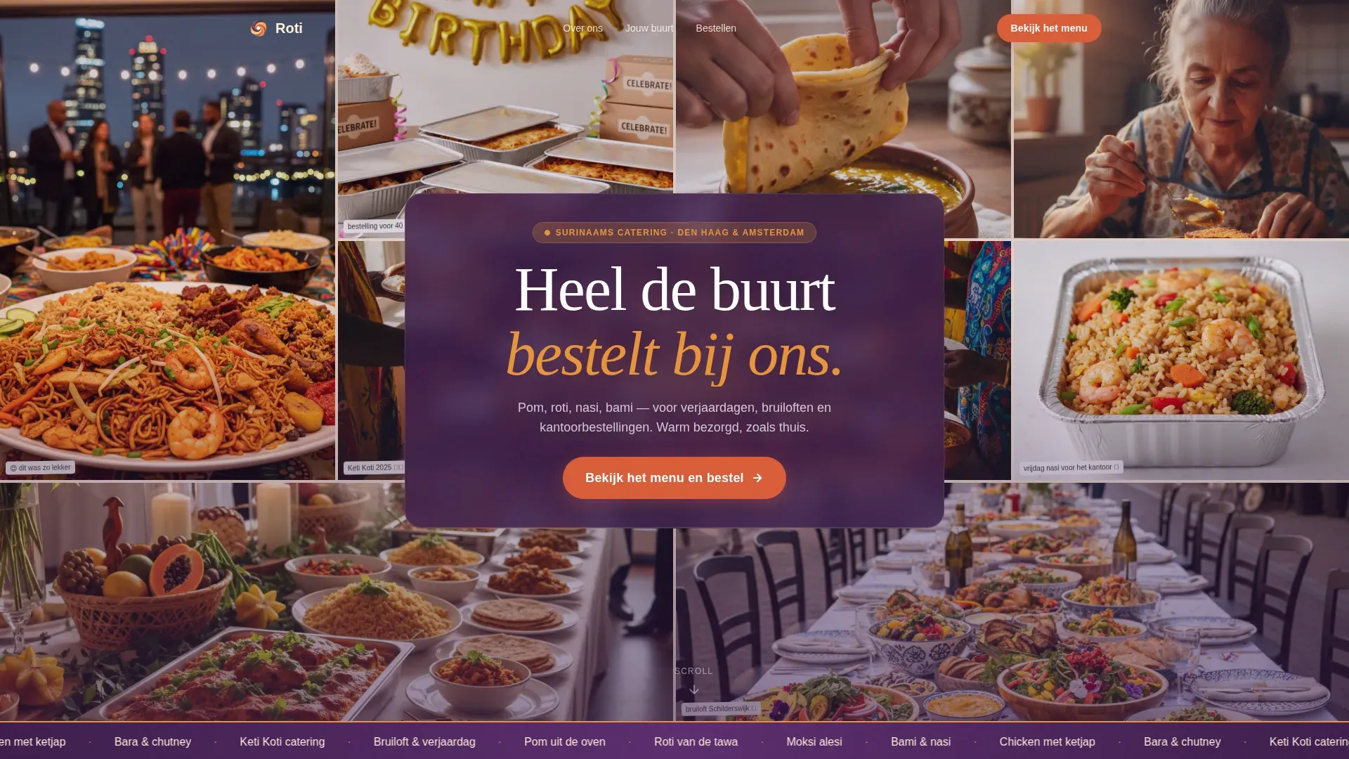 Surinamese Catering Landing Page Template