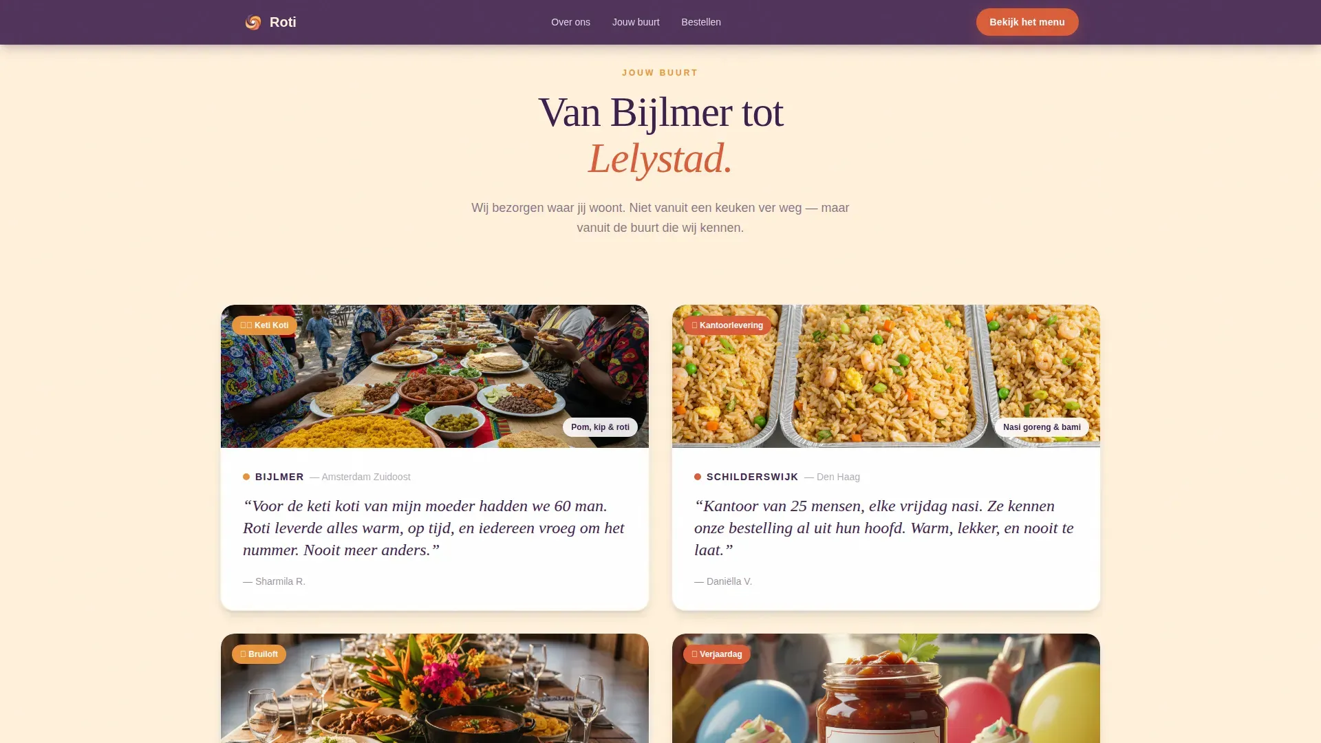 Surinamese Catering Landing Page Template