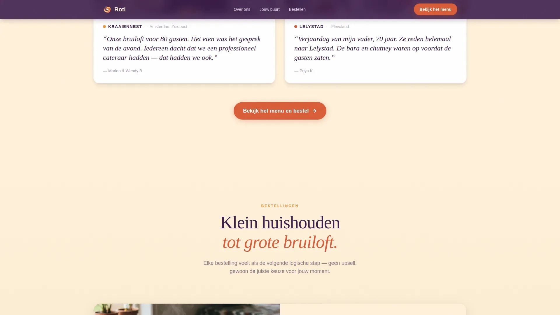 Surinamese Catering Landing Page Template