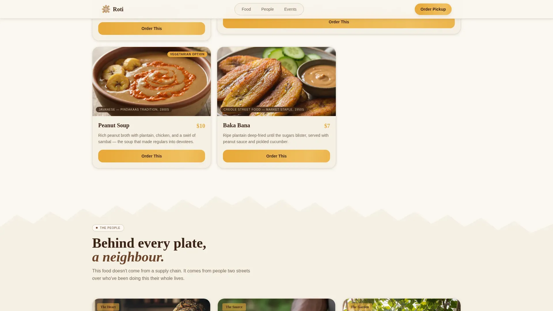 Authentic Surinamese Restaurant Landing Page Template
