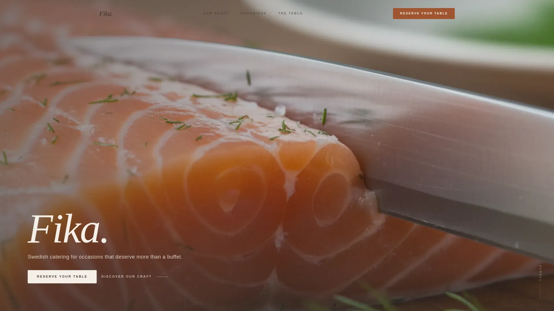 Swedish Catering Landing Page Template | Haute Craft