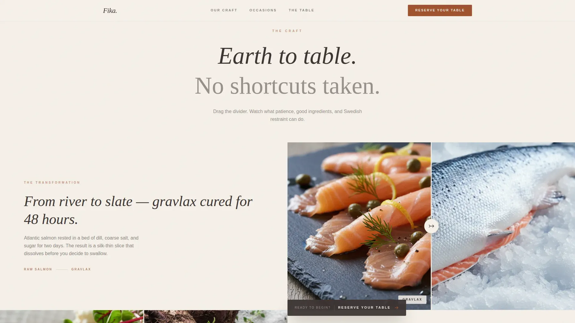 Swedish Catering Landing Page Template | Haute Craft