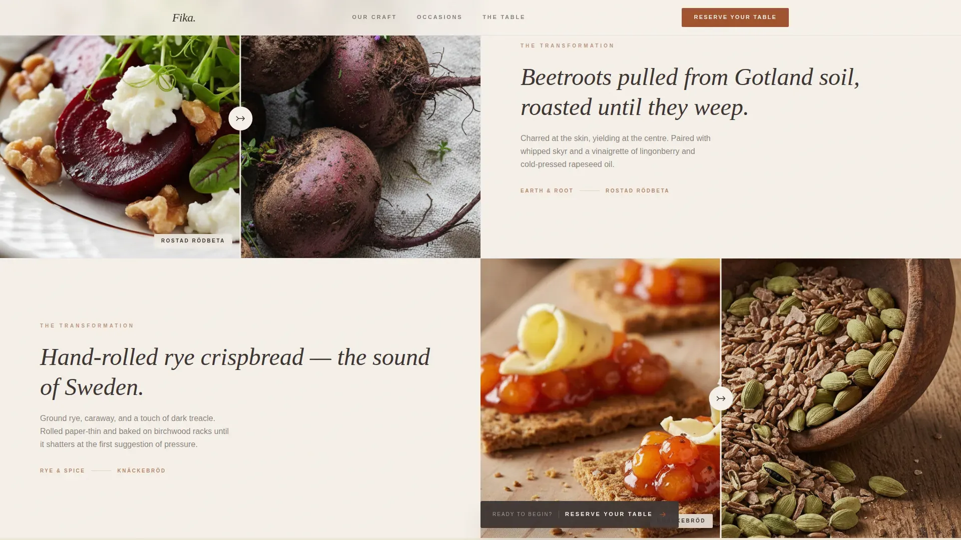 Swedish Catering Landing Page Template | Haute Craft